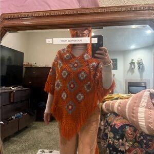 Forever 21 Orange and Blue Cape